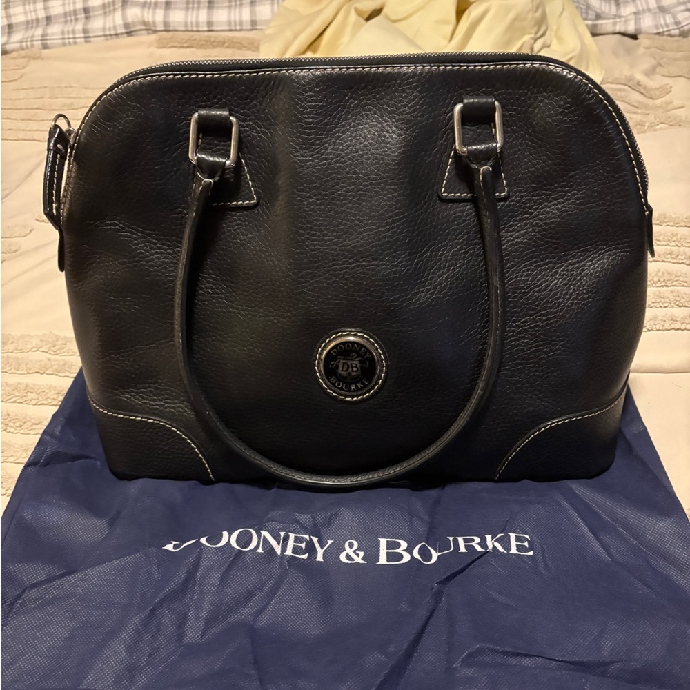 Vintage Dooney & Bourke Black Leather Satchel